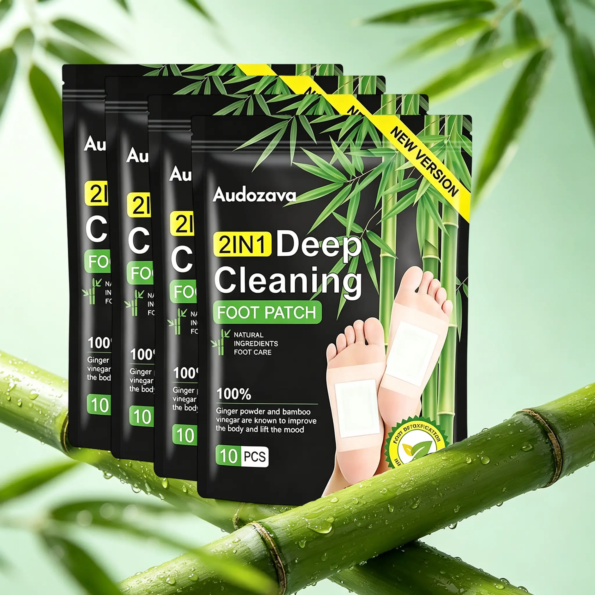 40pcs Foot Detox Patches Pads, Deep Cleansing Detox Foot Feet Patches for, Remove Toxins, lmprove Sleep Quality foot Exfoliating Mask  natural ginger powder