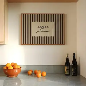 Coffee Please Print Striped Kitchen Wall Art, Modern Minimalist