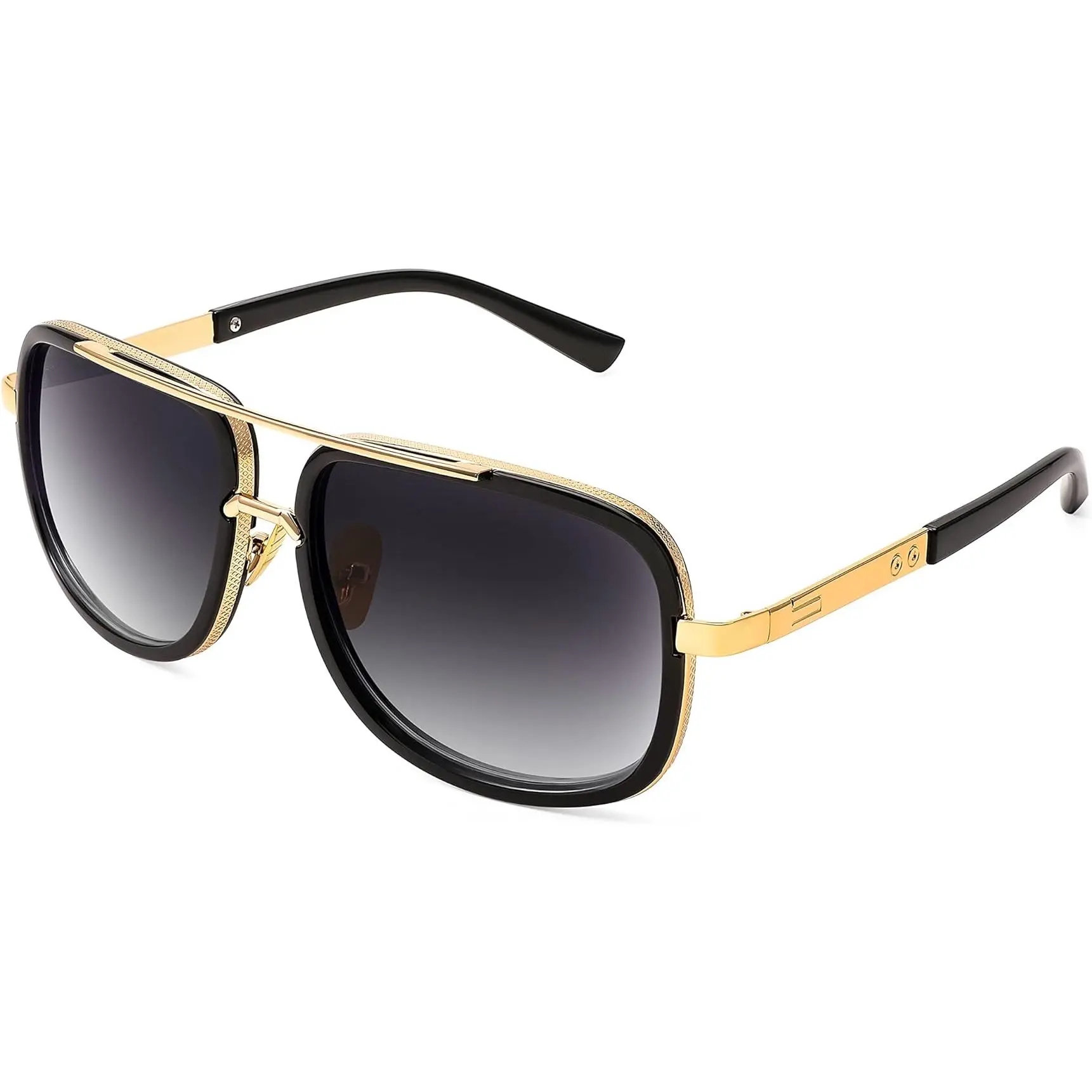 FEISEDY Women's & Men's Retro 70s Square Framed Sunglasses, Large Metal Sun Protective Shades, Trendy Frames, Avant-Garde Men's Sunglasses, Impeccable for Lasting Wear B2321, Sun Protective Sunglasses