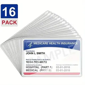 5pcs/pack, 16pcs/pack - Clear PVC Waterproof and Durable - Card Protectors - Suitable for Social Security Cards, Healthcare ID and Credit Cards Nurse Badge Reel Removable Cardholder Office Supplies Classroom Supplies