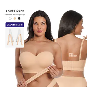 SHAPELLX Bare Essentials AirSlim VersaFit Seamless Strapless Non-slip Wire-free Versatile Back Smoothing Bra