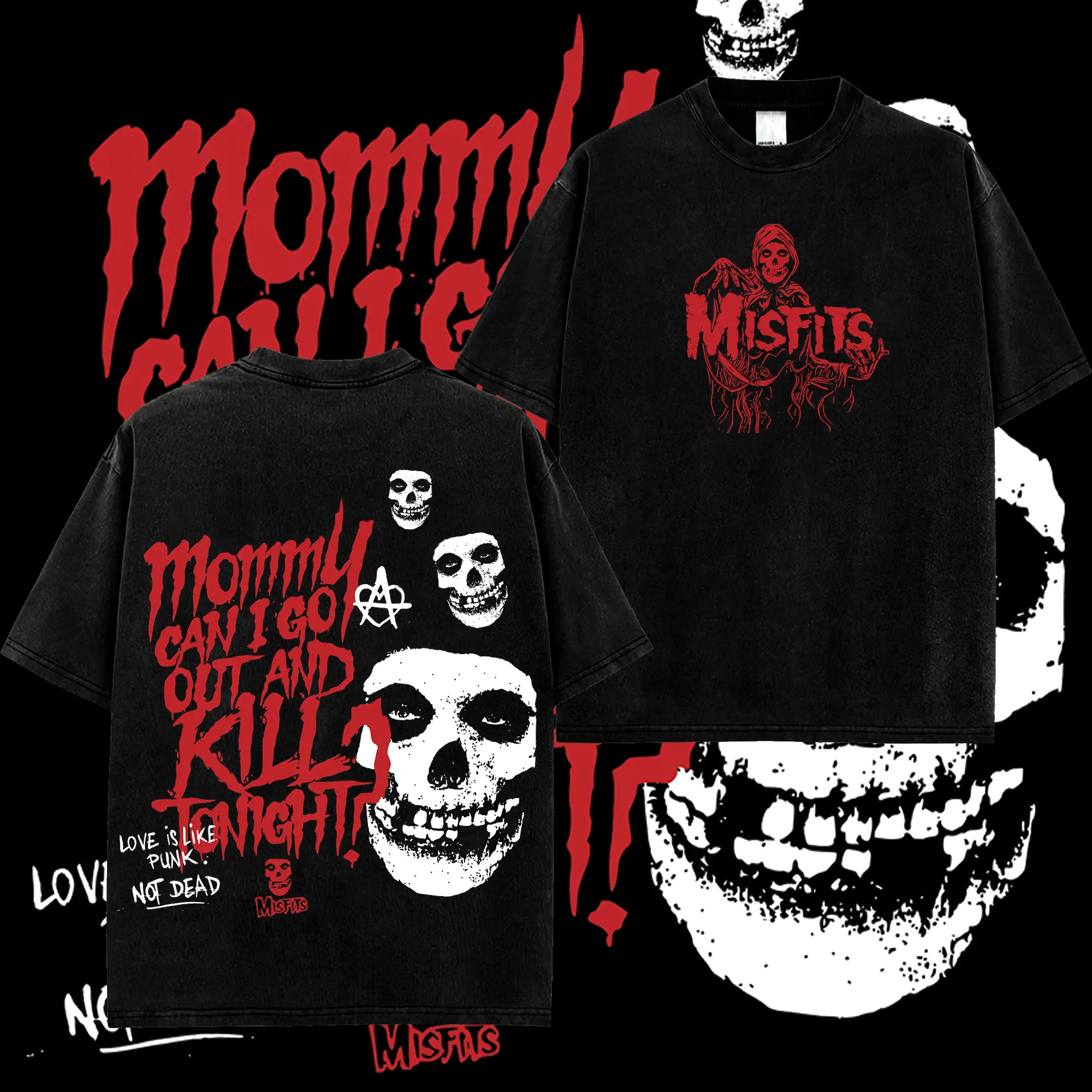 [$$$MANLIFE] Misfits - Mommy, Can I Go Out And Kill Tonight Retro Unisex 100% Cotton Hoodie T-Shirt, Retro Y2K punk rock Streetwear Top Classic Hoodie Tshirt, Alternative Streetwear Essential for Rock Lovers