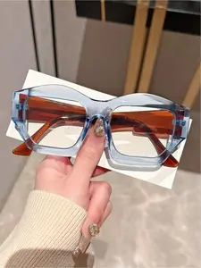 Clear Lens Anti-blue Light Eyeglasses, Stylish Square Frames, Simple Geometric Frame Eyeglasses for Women & Men, Fashion Eyeglasses for Work, Daily Clothing Decor