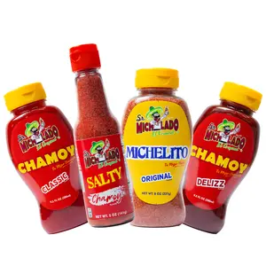 Chamoy Bundle 4pcs - Sr. Michelado - 9.5oz Chamoy Classic, 9.5oz Chamoy Delizz, 8oz Michelito Sweet Chili Powder, 5oz Salty Chamoy