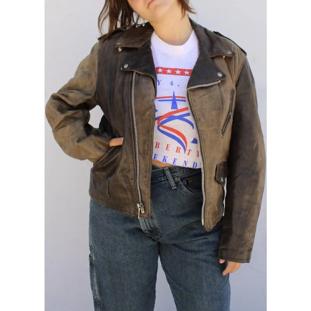Vintage Perfecto Leather Biker Jacket S0314