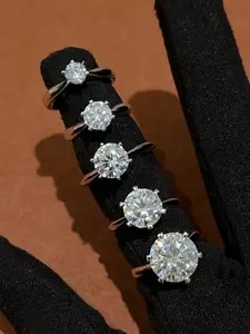 Imitation Diamond Cz Ring for Women | 1 Carat 1.5 Carat 2 Carat 3 Carat - Adjustable Opening Ring