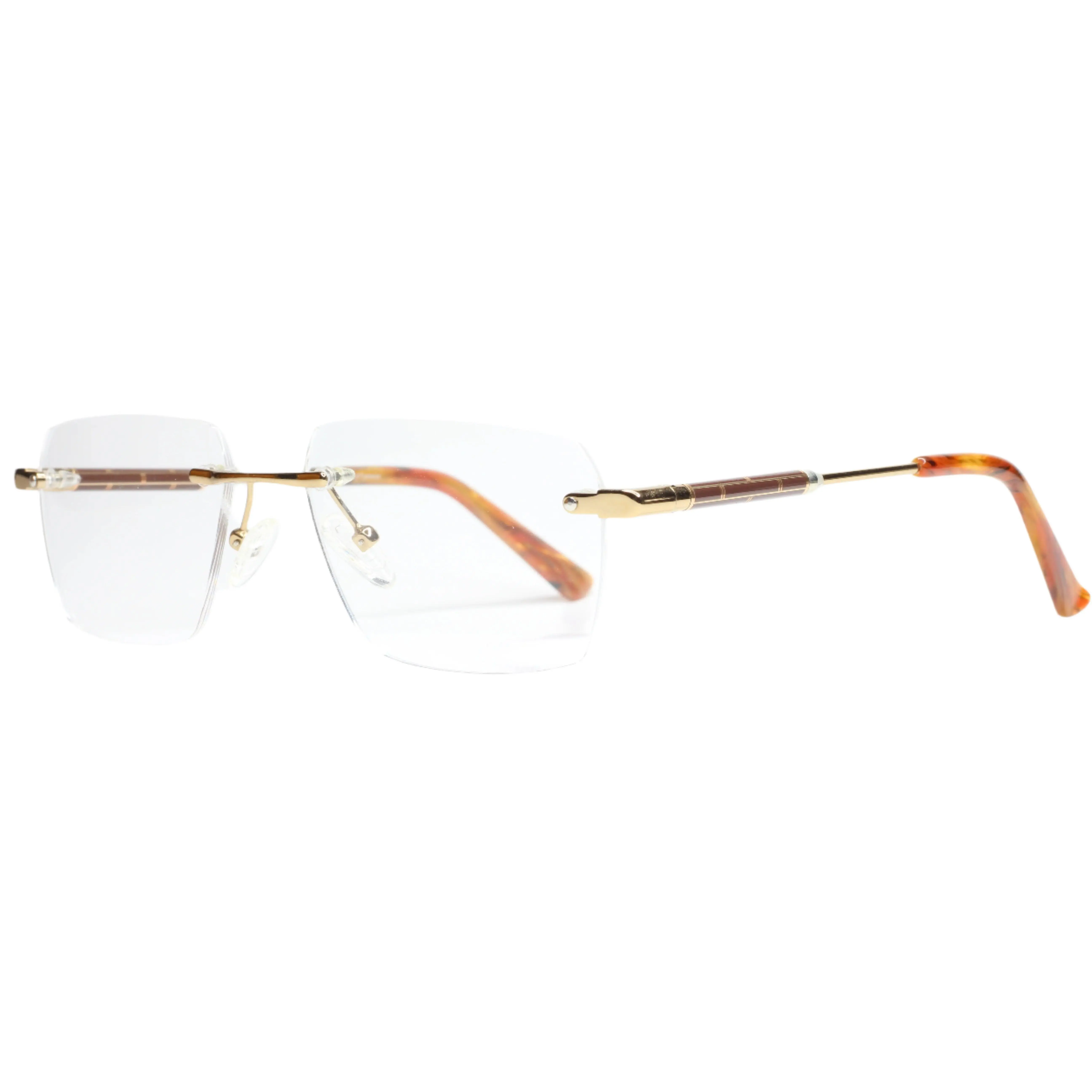 Myriad Eyewear ME25626 Gold Tortoise Rimless Luxury Eyeglasses -Ma