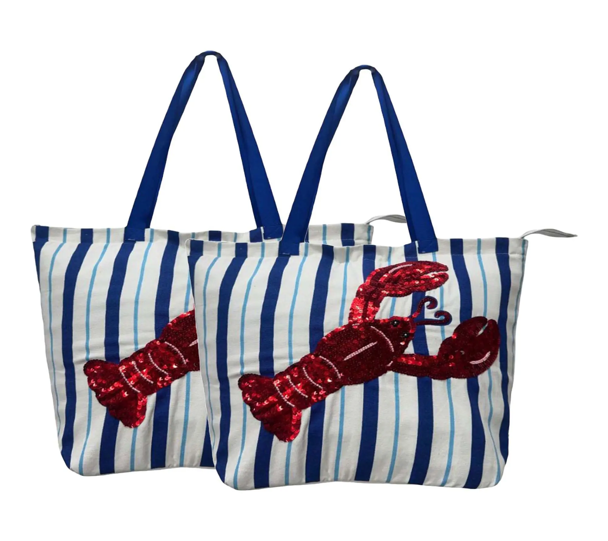 Temp-tations Seasonal Set of 2 15"x18" Beaded Tote Bags