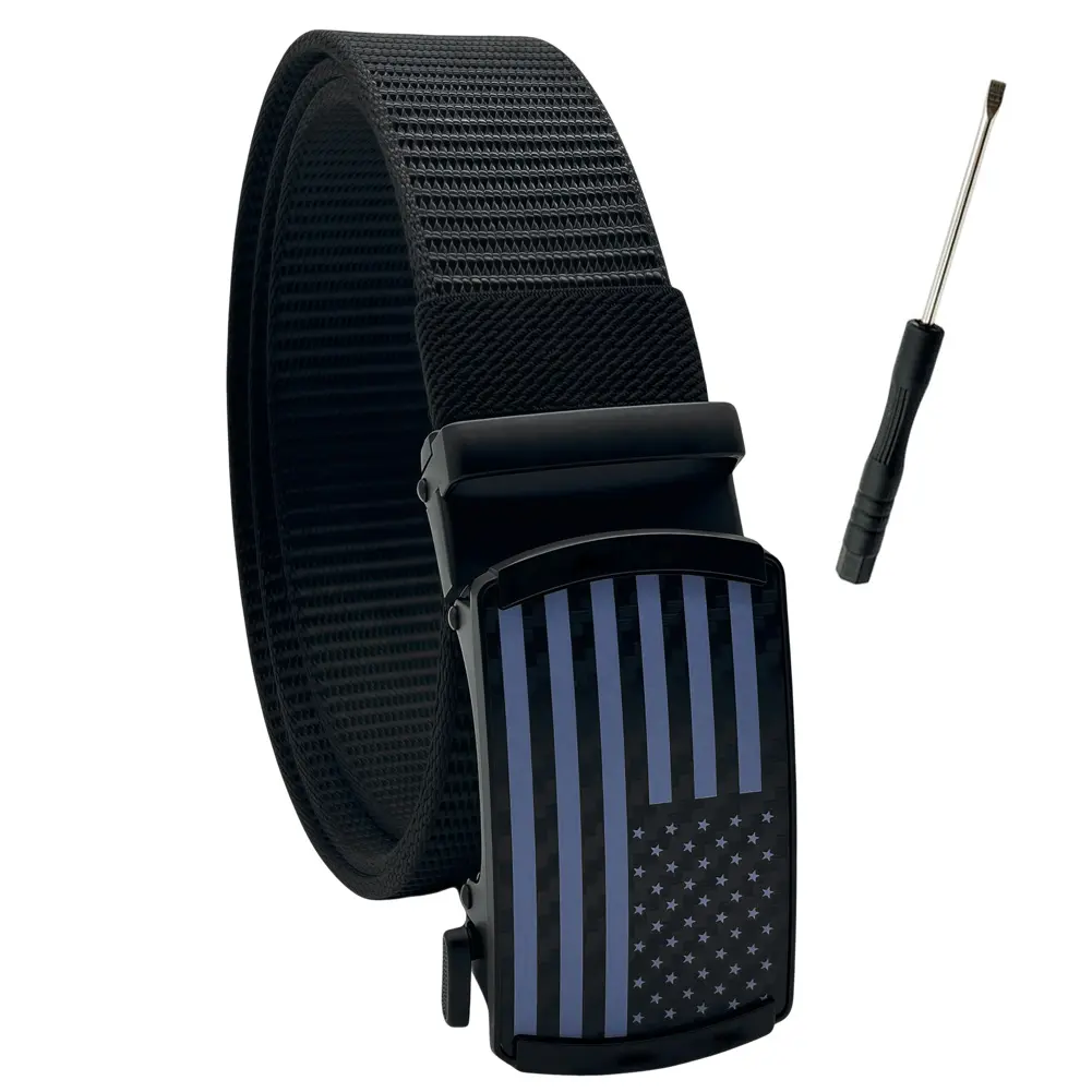 Tactical Belt for Men, Military Hiking Nylon Web Work Belt Heavy Duty Quick Release Buckle & Stretch Belt Strap