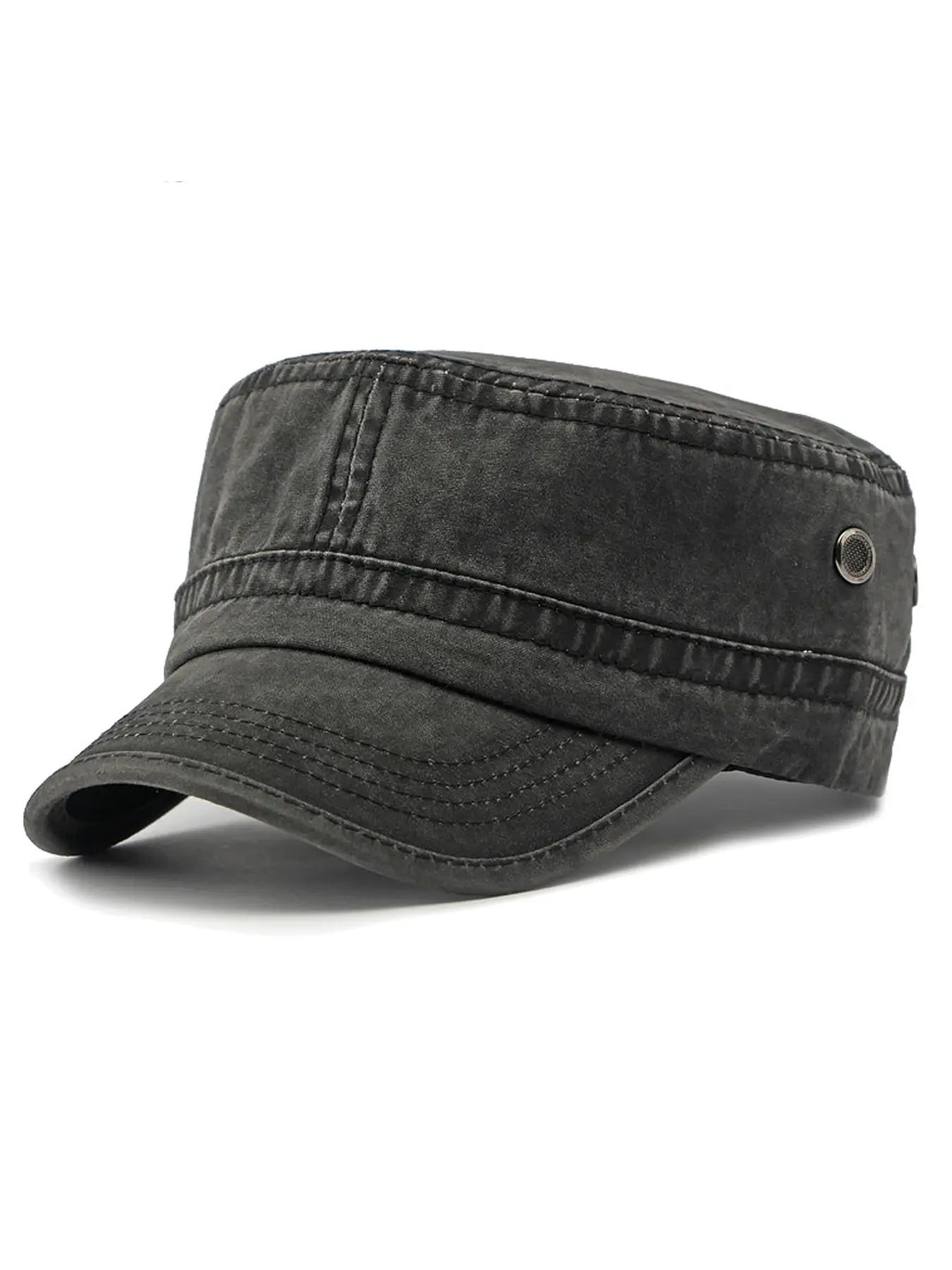 Unisex Cadet Army Cap Adjustable Fit Hat Flat Top Cap Washed Military Hat Baseball Cap, Adjustable Outdoor Cap