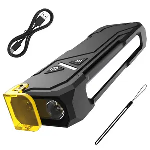 EDC Flashlight DT009B Dual 10W XPL LED 9 RGB Side Lights White Purple Main Beam USB-C Rechargeable Magnetic Clip Waterproof Torch