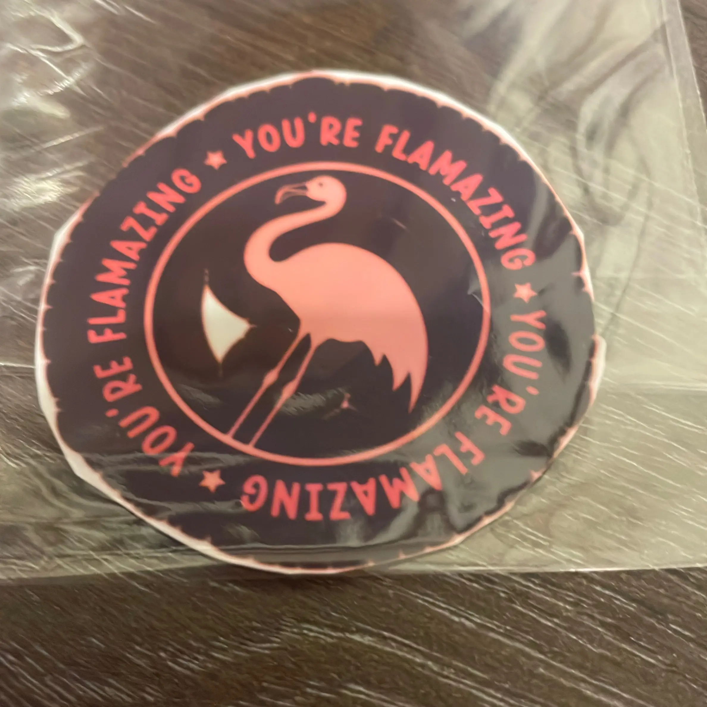 You’re flamazing with falmingo on black backround Flat Decoration sticker Decorative Vinyl
