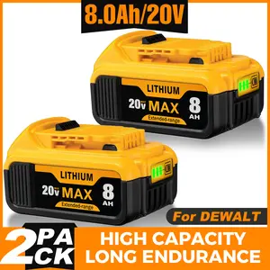 【Fathersdaygift】For Dewalt 20V Max Battery 8.0Ah Lithium-ion Replacement for DCB208 DCB200 DCB206 DCB205 DCB204 Cordless Power Tools Heavy Duty 2/1Pack High Capacity Lithium Ion Battery Pack outdoorfun