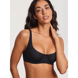 Balconette Bra Unlined Underwired Adjustable Straps Double Layer Cup