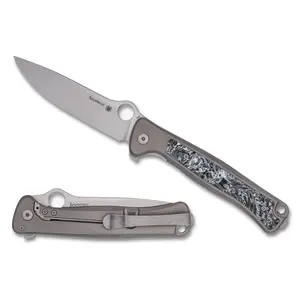 SPYDERCO SLYM STONEWASH TI 3.42" GRY