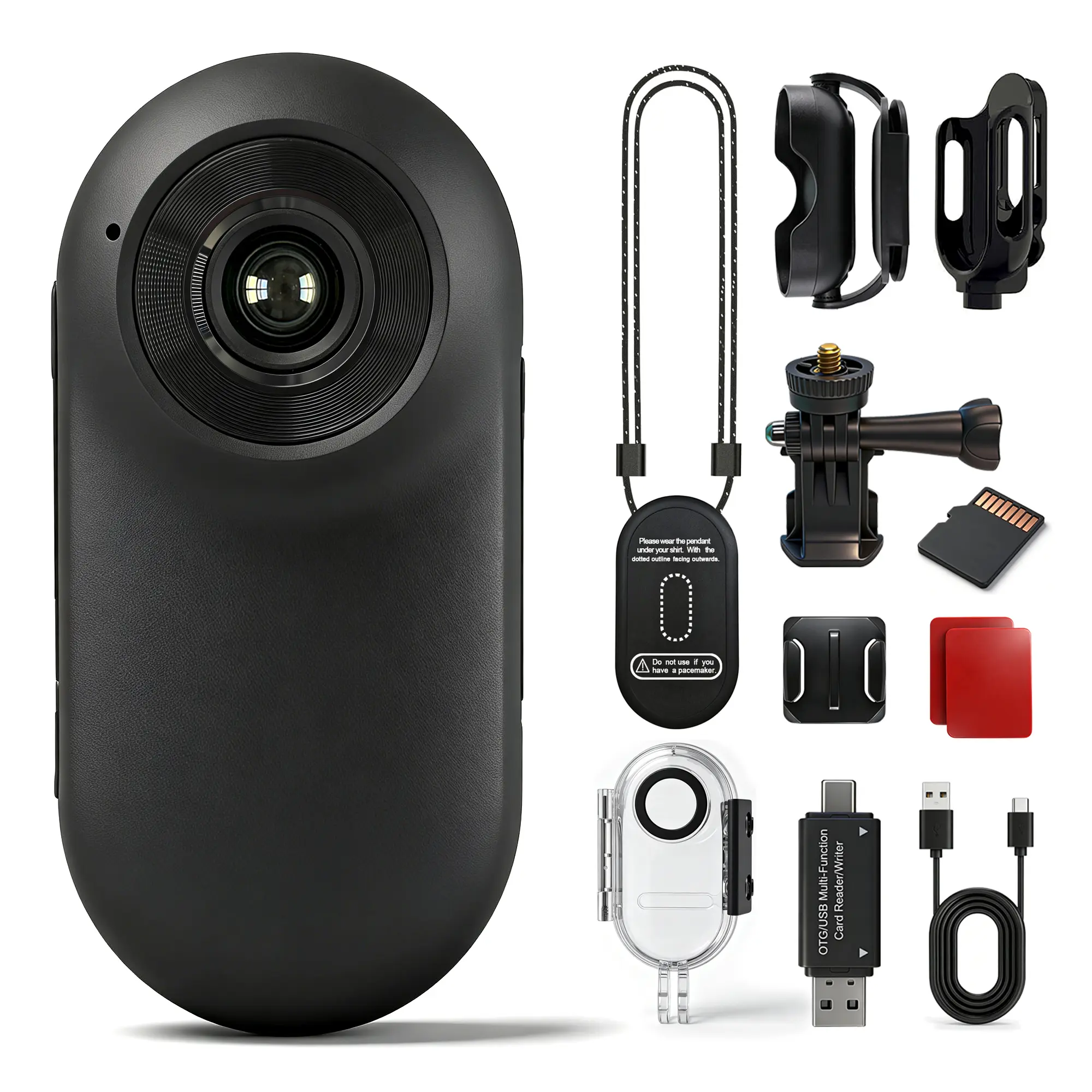 Mini Body Camera with Audio and Video Recording for Snorkeling(Black) | 1" Screen,16GB Memory Card,Wearable,Waterproof,Thumb-size,Action Cam,Necklace Camera,POV,Hiking,Diving,Sports,Running,Surfing Brand: Frelisty
