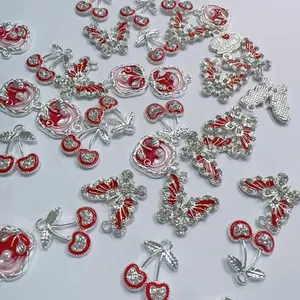 D003 Alloy Oil Drop Pendants & Copper Charms, DIY Jewelry Decoration Supplies for Christmas, Halloween Bracelet, Necklace & Earring Making, Fashionable Versatile Accessories
