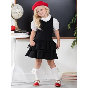 Black Tiered Girls Uniform Dress by Kids Couture catholicschooluniform