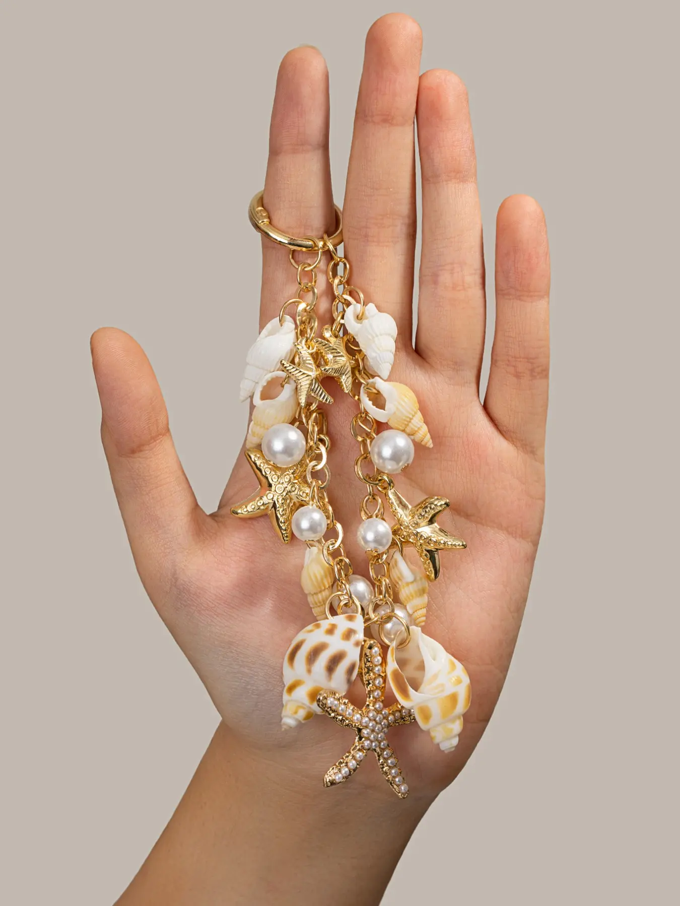Women's Beach Style Metal Starfish Pendant Keychain Shell Charm Bag Chain Accessory, Elegant Ladies Fashion Jewelry Gift, Keychain For Bags, Key Charms, Keyrings, Stylish Keyring, Aesthetic Keychain