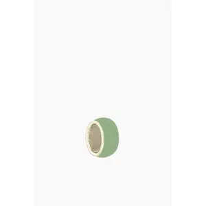 Wide Green Enamel Bead