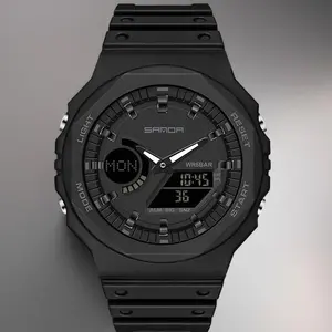 Trendy Men's & Women's Dual-Display Sports Watch, Soft Silicone Strap, Waterproof Shockproof Digital Wristwatch outdoorfun women
