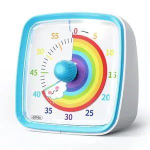 Yunbaoit Visual Timer with Night Light, Adjustable Timer, 60-Minute Rainbow Countdown Timer for Kids and Adults, Time Management Tool for Home, School, Kitchen, or Office