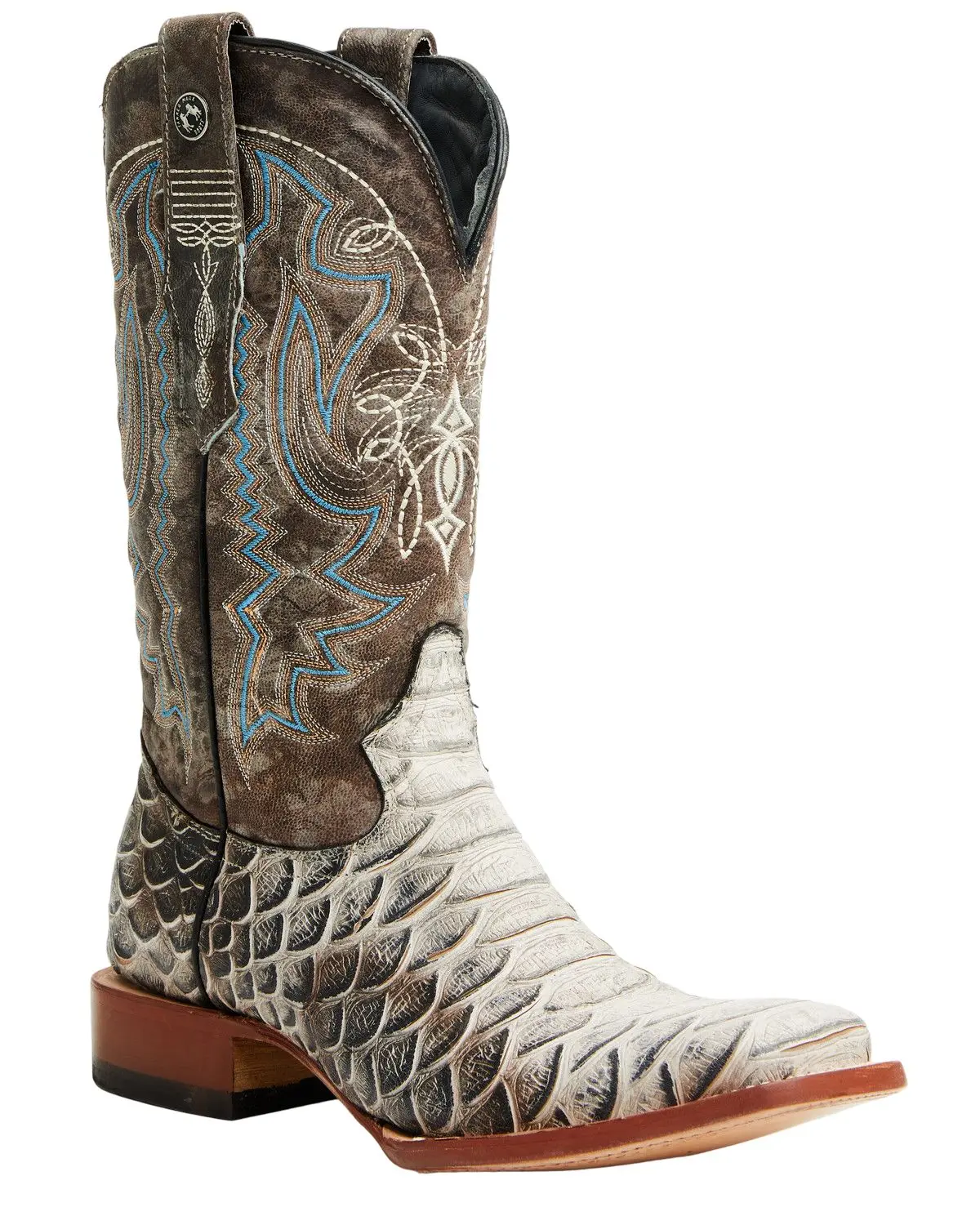 Tanner Mark Men's Men'S Python Print Western Boot Broad Square Toe - Tm205551