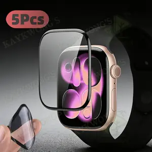 KAYKWONG'S 5-Pack TPU Screen Protector Film for Apple Watch Se/series 4/5/6/7/8/9/10/11, Watch Screen Cover, Curved Display Protection, Anti-Fingerprint & Scratch Resistant Design