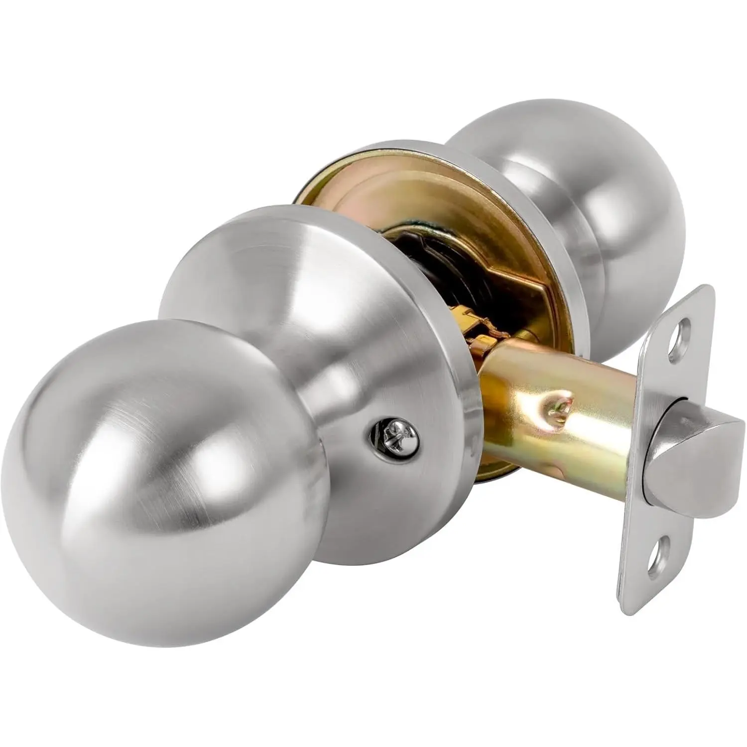 Passage Door Knob - Closet Door Knobs, Keyless Doorknob Interior Door Knob Without Lock for Hallway, Satin Nickel Matte Black