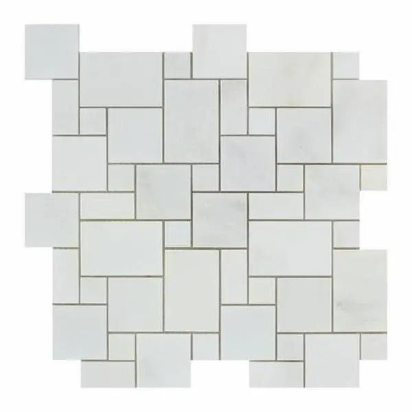 Calacatta Prestige (Asian Statuary) 12x12 Mini Versailles Pattern Polished/Honed Tile