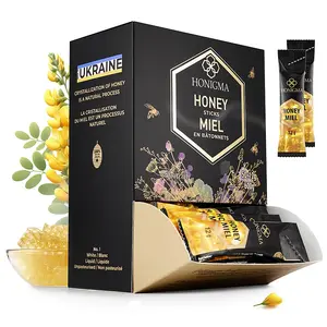 HONIGMA Pure Ukrainian Acacia Honey Sticks, 50 Count (12g Each) | Deliciously Sweet, Sustainably Sourced, Natural Energy Snack, Bursting with Flavor & Health Benefits