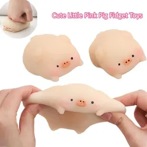 Cute Little Pink Pig Fidget Toys Piglet Stress-relieving and Venting Toys Kawaii Pet Squeeze Toys Antistress Gifts for Friends