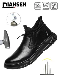 Steel Toe Shoes for Men Work Shoes Men Steel Toe Shoe for Construction Breathable Anti Smash Sneakers for Warehouse Lightweight Safety Indestructible Sneakers for Industrial all-season outdoor New Fashion High quality texture