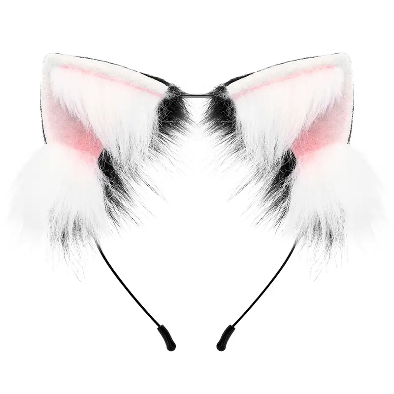 Cute Handmade Animal Ears Headband & Hair Clips – Soft Plush Design for Cosplay, Anime Events & Party Decor