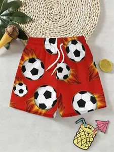 Boys' Fashion Beach Pants, Trendy Summer Swimwear for Kids, Comfortable & Stylish Board Shorts, Perfect for Poolside Fun