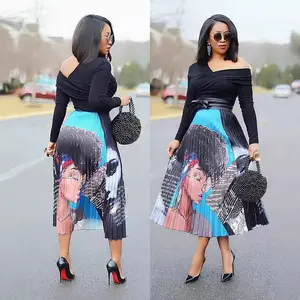 Cartoon explosion pleated skirt