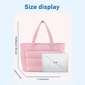 Women's Plain Soft Mist Pink Minimalist Polyester Tote Bag - 20L Large Capacity American Style, Casual Shopping Bag, for Mother's Day, College Daily Outfits, TikTok Shop Spring Glow Up, Summer Vibes, The Tote Bags For Women