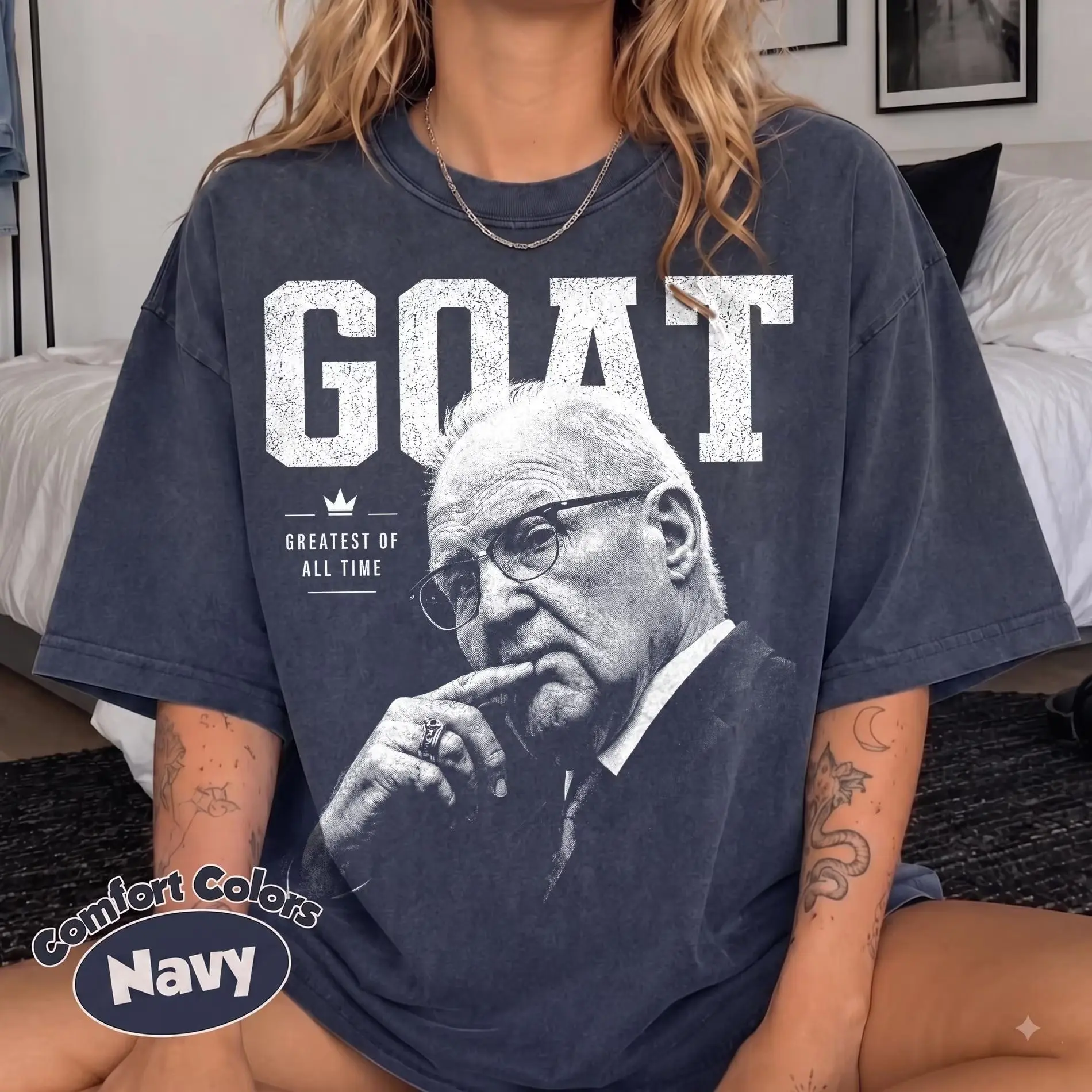 Kevin Reddington GOAT Shirt, Defense Attorney Shirt, Comfort Colors Navy Tee, Greatest Of All Time Lawyer Graphic Shirt, Funny Legal Gift