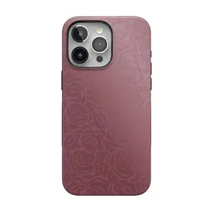 Casely iPhone 15 Pro Max Case | Moody Monochrome | Bordeaux Rose | Bold Protective Design | Compatible with MagSafe