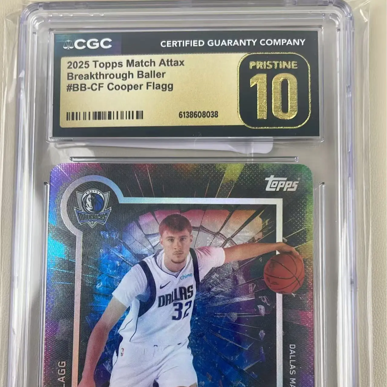CGC Pristine 10 2025-26 Topps Match Attax Copper Flagg Breakthrough Baller