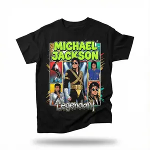 Michael Jackson Legendary Shirt Vintage Anime Comic Tee Retro Art Graphic Tee Heavy Cotton Tee Shirt, 100% Heavy Cotton Shirt