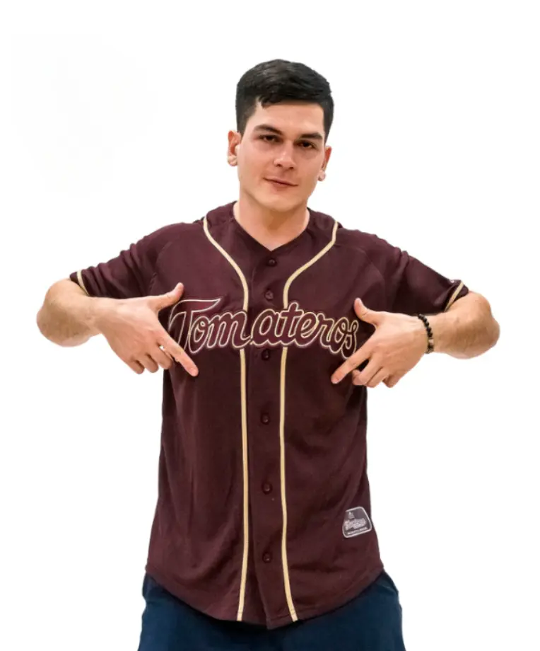 BROWN BASEBALL JERSEY WITH "TOMATEROS"