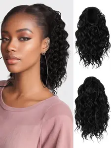 Ponytail Extension 10 lnch Drawstring Ponytail Deep Wave Ponytail Extension for Women Curly Ponytail Hair Extension for Daily Use