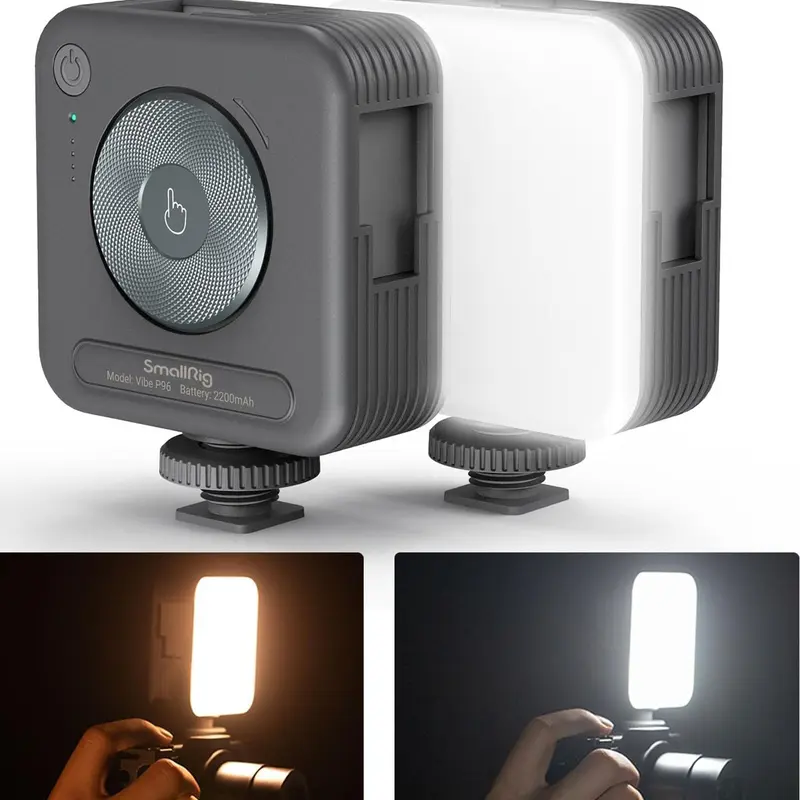 SmallRig P96 LED Mini Ring Light, Video Light,96 LED beads for Photography Video Lighting, Rechargeable 2200mA CRI 95 + 2700-6500K w 3 cold shoes Christmas gifts 3286B