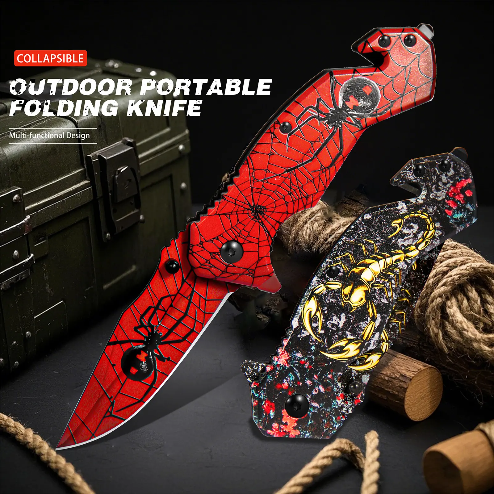 1-Piece 3D Cool-Patterned Multi-Functional Kitchen Meat Cleaver Knives, Portable Under 20 Yuan Gift for Men (Father's Day)
