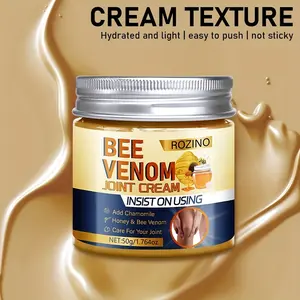 Rozino Premium Bee Venom Joint Cream with Chamomile & Manuka Honey - Clinically Tested Pain Relief for Seniors, Athletes, Knees, Hands & Back| Vegan, 50g Travel-Friendly