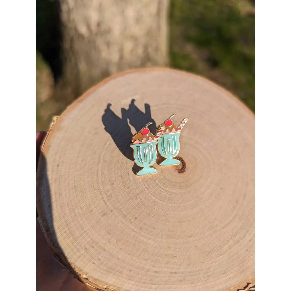 Sundae Earrings Stud Earrings Ice Cream Earrings Ice Cream Jewelry Cute Dessert Earrings Handmade Stud Earrings Kawai Earrings for Her Studs