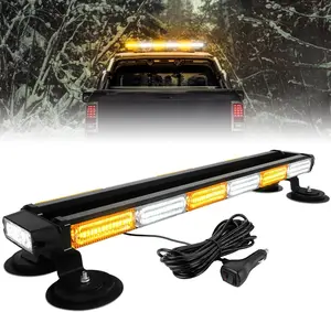 26 Inch Rooftop Emergency Strobe Lights Bar, 126LED Warning Flash Strobe Light with 28 Magnetic Base for Work Trucks Vehicles Construction Tow Pickup