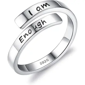 MILACOLATO I Am Enough Rings for Women  Inspirational Encouragement Rings for s | Size Adjustable Opening Rings ring