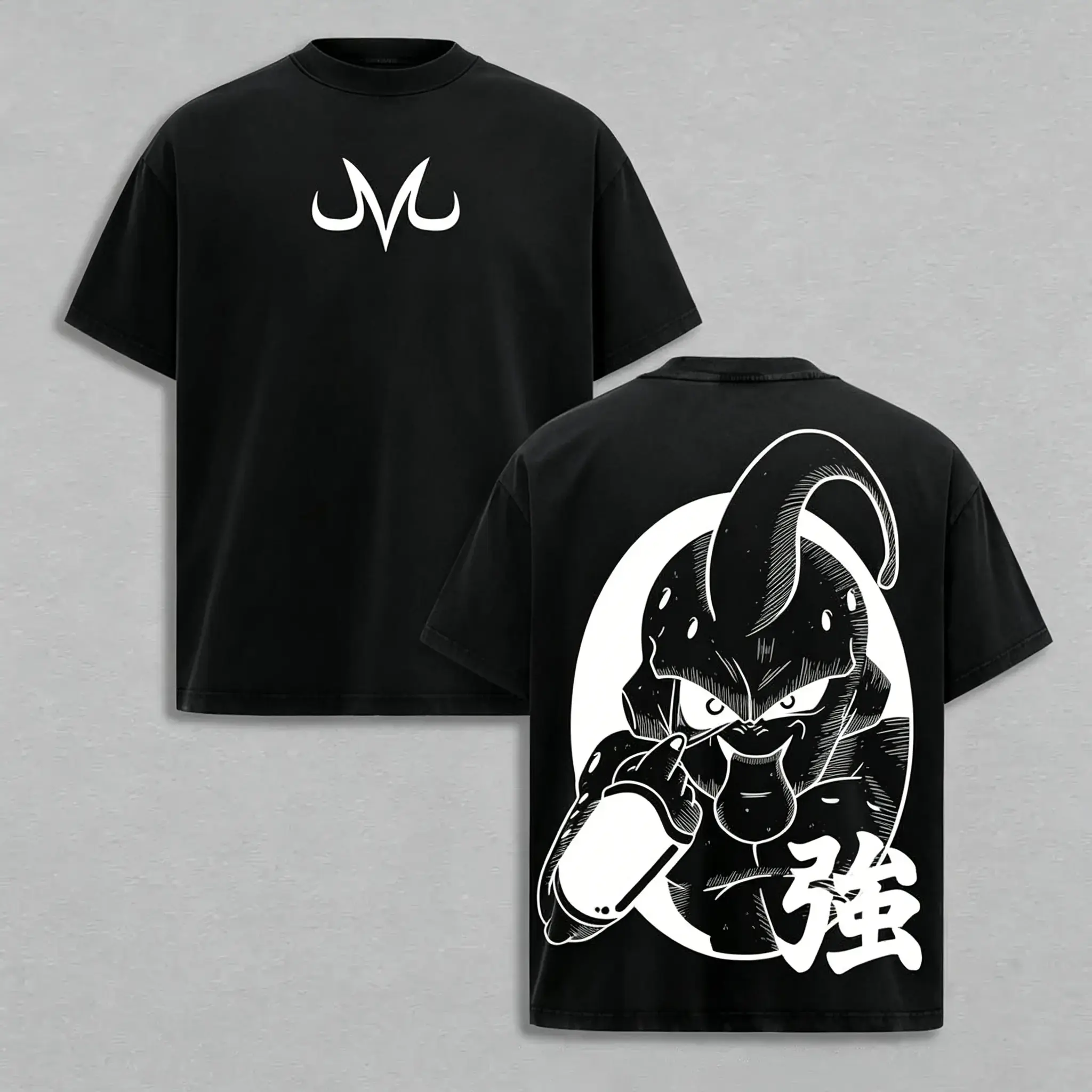 Majin Buu Vintage Washed T-Shirt , DBZ Anime Graphic Shirt, Heavyweight Streetwear Tee, Cool Manga Top, Gift for Anime Lover